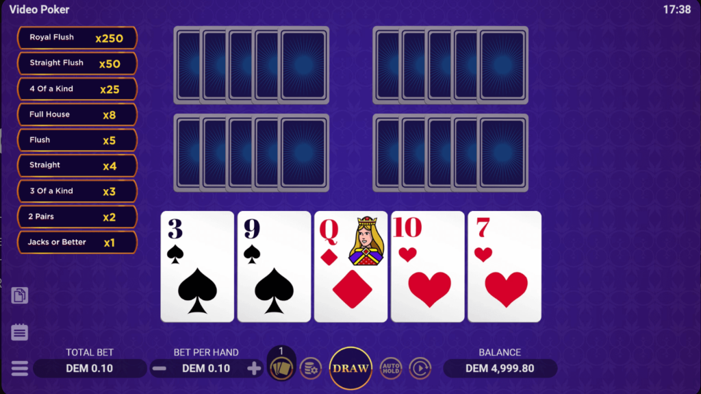 najbolji video poker sajtovi primer igra